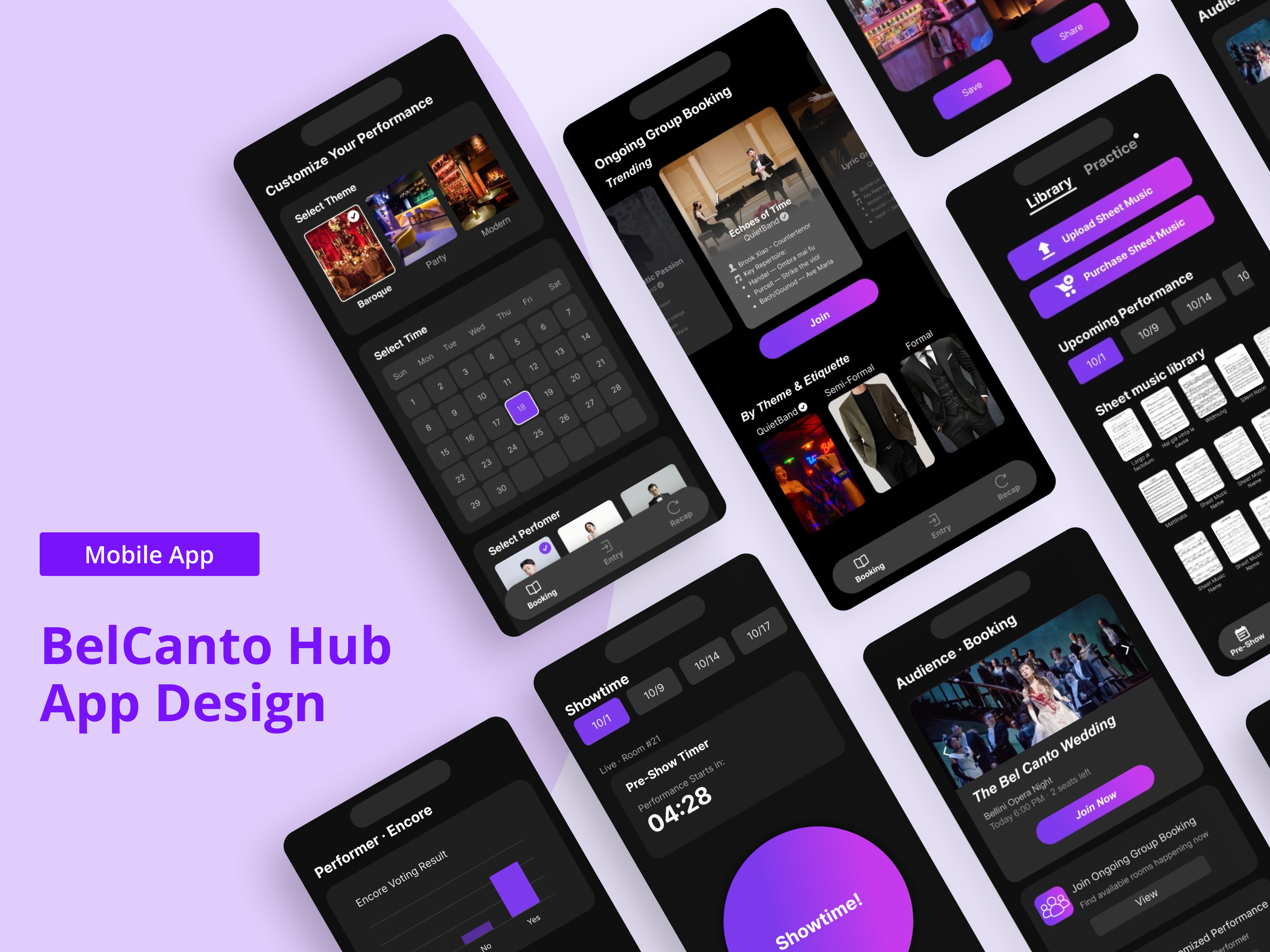 BelCanto Hub App Design - Mobile App Screens